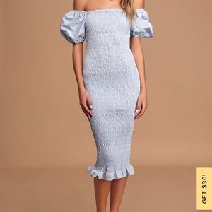 Lulu’s Smocked Bodycon Midi Dress